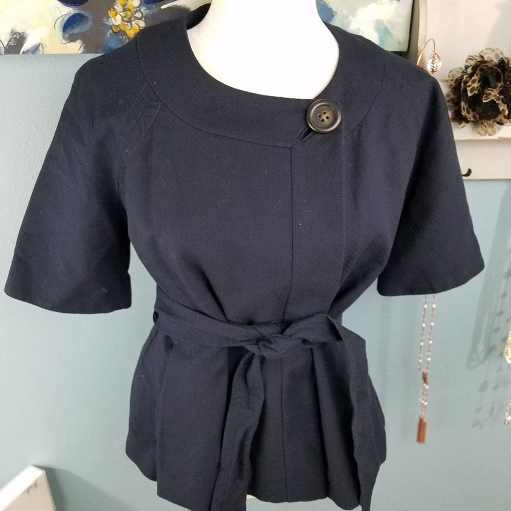 J. Crew Women's one button half sleeve navy coat size 2